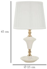 Fehér asztali lámpa textil búrával (magasság 45 cm) Caserta – Mauro Ferretti
