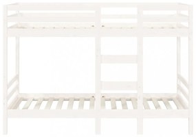 fehér tömör fenyőfa emeletes ágy 90x190 cm