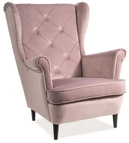 Lady Velvet fotel, rózsaszín / fekete