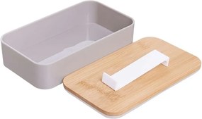 SNACK PACK uzsonnás doboz bambusz fedéllel, szürke 18,5 x 10,5cm