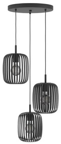 Eglo 900686 - Csillár zsinóron ROMAZZINA 3xE27/40W/230V fekete