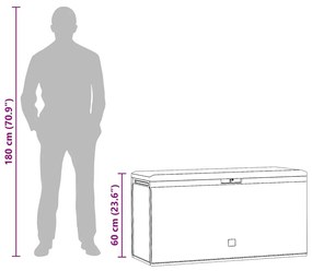 antracitszürke kerti tárolóláda 114 x 47 x 60 cm
