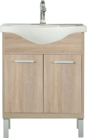 Nerva 65 cm-es bútorhoz alsószekrény, mosdóval, Sonoma tölgy