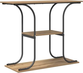 vidaXL Konzolasztal polcokkal Artisan tölgy 101 x 35 x 80,5 cm Faanyag