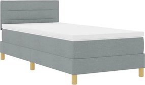 vidaXL LED Box Spring Ágy matracmal Világosszürke 80 x 200 cm szövet