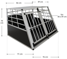 Juskys Alumínium láda kutyáknak XL