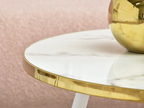 Dohányzóasztal Zoya Xl (fehér márvány + arany). Akció -14%. 1111716