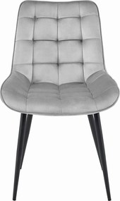 BERA világosszürke bársony szék fekete lábakkal