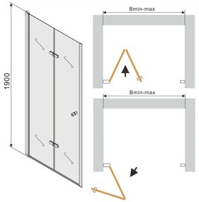 Mexen Lima zuhanykabin 110x90cm, 6mm üveg, króm profil-szürke üveg, 856-110-090-01-40