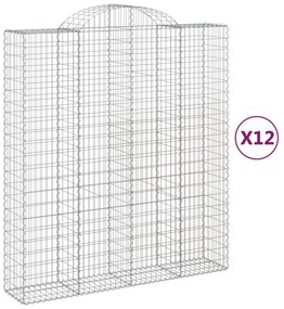 12 db íves horganyzott vas gabion kosár 200x50x220/240 cm