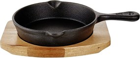 HOT IRON mini öntöttvas serpenyő fa alátéttel, 14 cm
