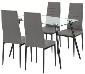 Nash 4+1 étkező garnitúra szürke-fekete