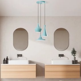 Zsinóros függőlámpa TOM 3xE27/40W/230V, kék