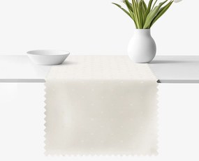 Goldea ünnepi teflonos asztali futó - tej színű alapon fényes négyzetek 35x120 cm