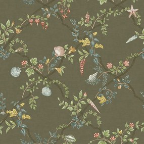 Holden Decor Wanderlust Marina zöld kagylós vlies tapéta – 92070