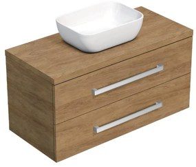 Fürdőszobaszekrény fedéllel SAT Cube Way 100x71x46 cm Hickory tölgy CUBE461003DHSAT45