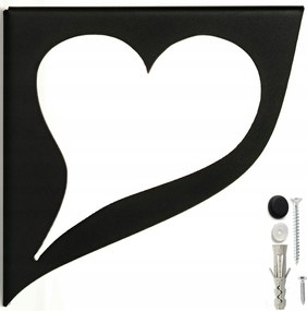 szögletes polctartó konzol fém dekoratív fekete 200 mm