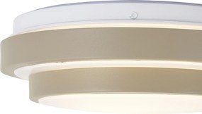 Modern mennyezeti lámpa taupe fehérrel 25 cm IP44 - Walden