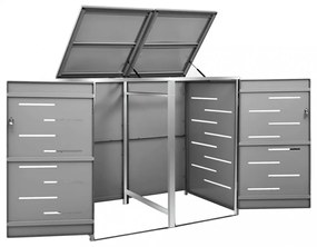 acéltároló két gurítható szemeteskukához 138 x 77,5 x 112,5 cm