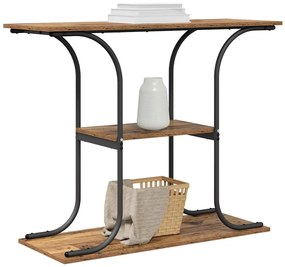 Konzolasztal polcokkal Régi fa 101 x 35 x 80.5 cm Faanyag