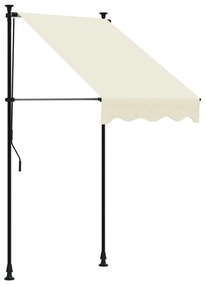 krémszínű szövet és acél feltekerhető napellenző 100 x 150 cm