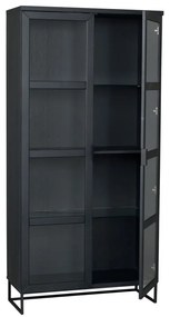 Fekete tölgyfa tálalószekrény 95x195 cm Everett - Rowico