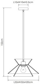 Lucide 10420/32/72 - Csillár zsinóron TASMAN 1xE27/60W/230V bézs