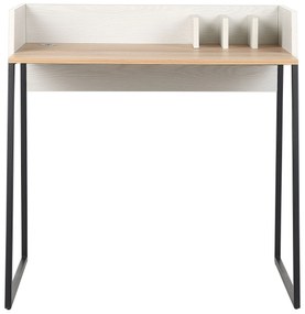 Világosbarna és fehér íróasztal 90 x 60 cm ANAH Beliani