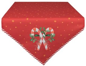Piros nyalóka mintás karácsonyi asztali futó 50x160 cm