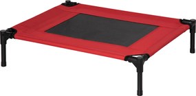 PawHut Magasított Ágy Kutyáknak és Macskáknak - Hordozható Ágy Lélegző Hálós Résszel és Oxford Szövettel Beltéri és Kültéri Használatra 76x61x18 cm Pi