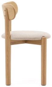 Krémszínű-natúr színű tölgyfa étkezőszék szett 2 db-os Nebai – Kave Home