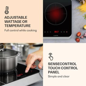 Klarstein InnoChef, indukciós főzőlap, 3400 W, érintésvezérlés, üvegkerámia