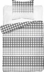 Ágyneműhuzat Szatén 140x200 kockás szürke hamu