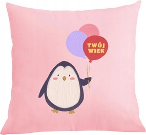 Szülinapi párna párnahuzat Pingvin az Ön életkora Ajándék