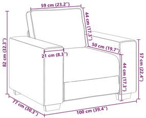 vidaXL barna bársony kanapéfotel 60 cm