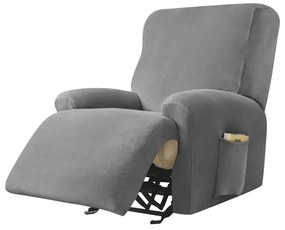 Relax Fotel Huzat (bársonyos, 1 üléses, világosszürke, rugalmas)