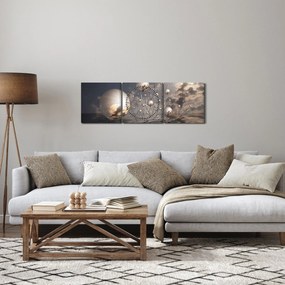 Abszrakt kép - gömb (órával) (90x30 cm)