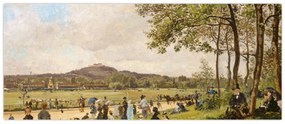 Kép - French 19th Century, Race Course at Longchamps, reprodukciók (120x50 cm)