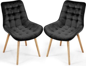 MIADOMODO Étkezőszék készlet 2x Fekete