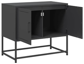 fekete acél TV-szekrény 68,5 x 39 x 60,5 cm