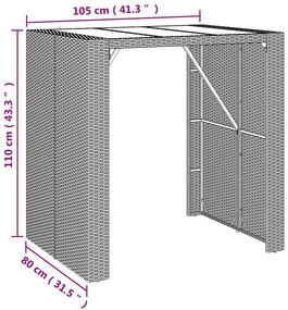 vidaXL 5 részes barna polyrattan kerti bárszett párnákkal