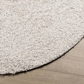 PAMPLONA krémszínű magas szálú bolyhos modern szőnyeg Ø 80 cm