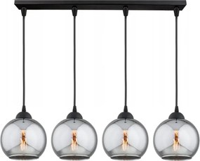 Brilagi - Kábelre függesztett DIOR csillár 4xE27/60W/230V fekete/füstszürke