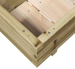 impregnált fenyőfa kerti virágláda 70x40x26,5 cm