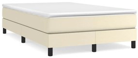 krémszínű műbőr rugós ágykeret 120 x 200 cm