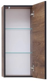 Barna függő fürdőszoba szekrény tölgyfa dekorral 30x70 cm Set 374 - Pelipal