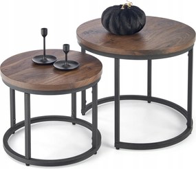 Dohányzóasztal kerek dió modern, Oreo nappali pad szett