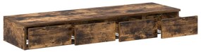 Ágyfiókok Füstölt Tölgy 120x36,5x16,5 cm Műanyag