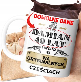 Születésnapi Bögre Nyomott Mintával És Névvel 30 40 Éves Eredeti Alkatrészek