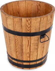 Kerti Virágtartó 40xH45 Tölgy Nagy Magas Erkély Terasz Hordó